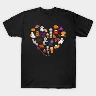 Cute October heart Autumn is my favorite season, love Fall pumpkin and halloween T-Shirt